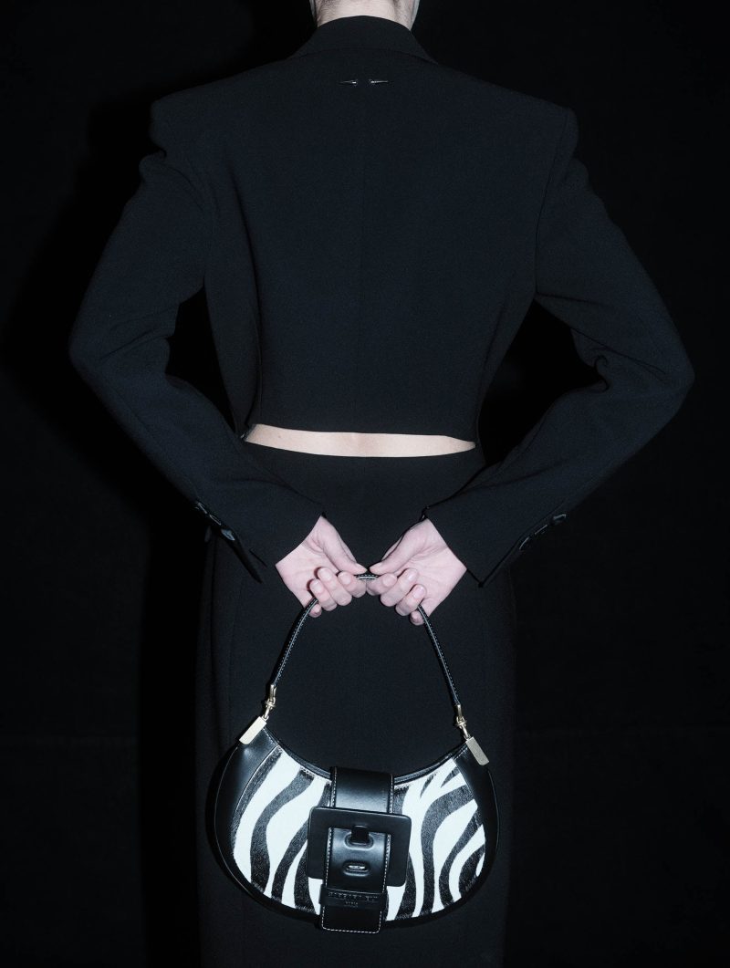 Sac "Kiss Me" en cuir façon poulain imprimé zèbre