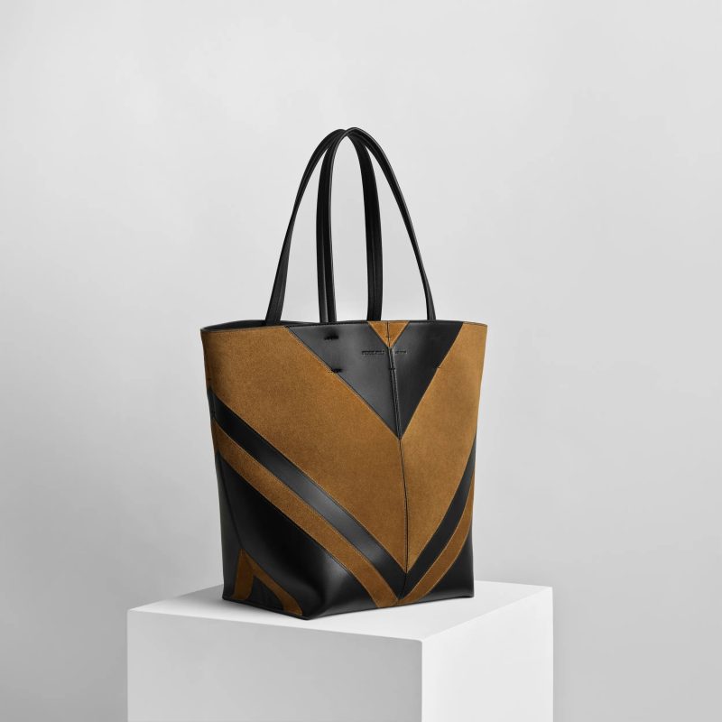 POT CABAS | black toffee leather and suede - 图片 3