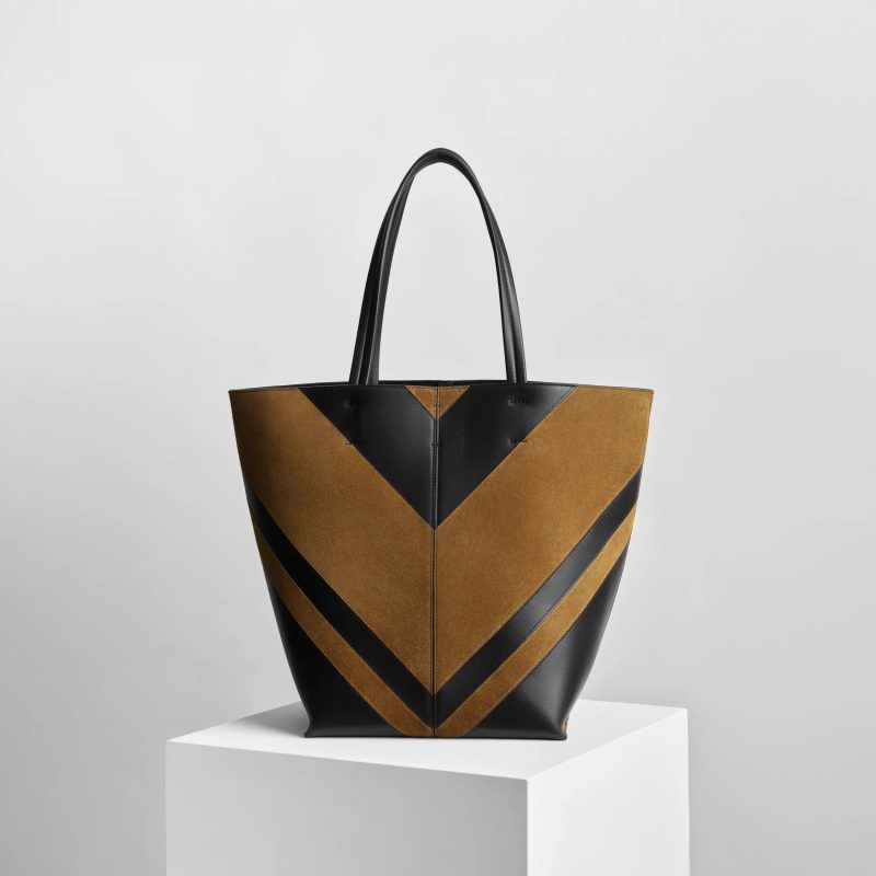 POT CABAS | black toffee leather and suede - 图片 6