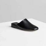ROBE SLIDE | black leather