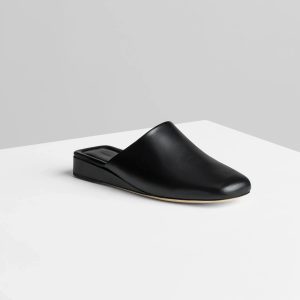 ROBE SLIDE | black leather