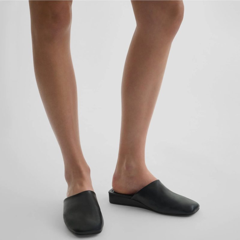 ROBE SLIDE | black leather - 图片 2