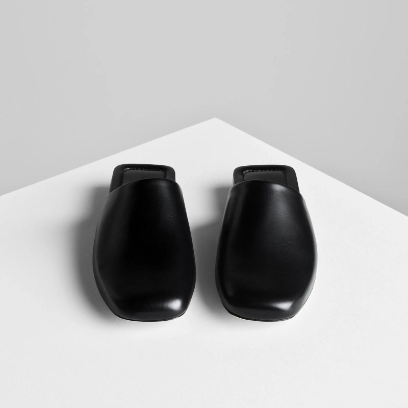 ROBE SLIDE | black leather - 图片 3