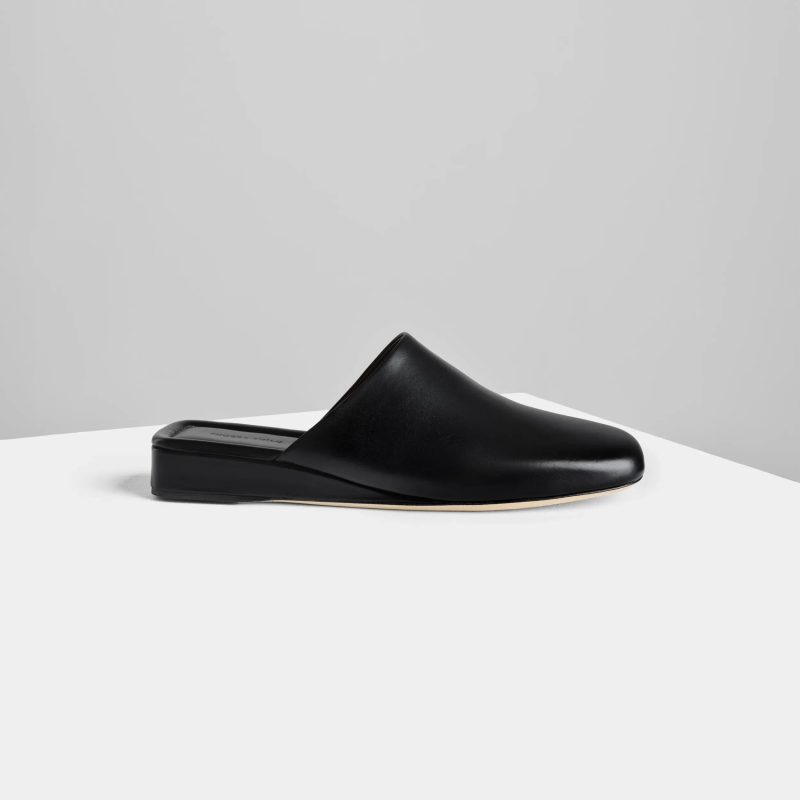 ROBE SLIDE | black leather - 图片 4