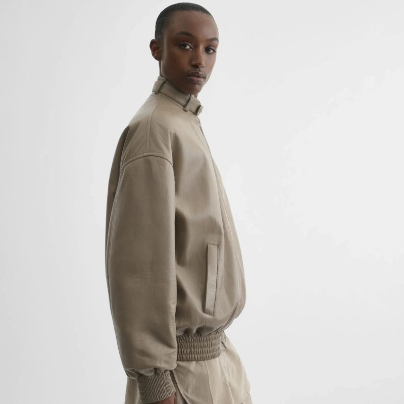 JACKET WITH ATTACHABLE SCARF | mastic leather - 图片 3