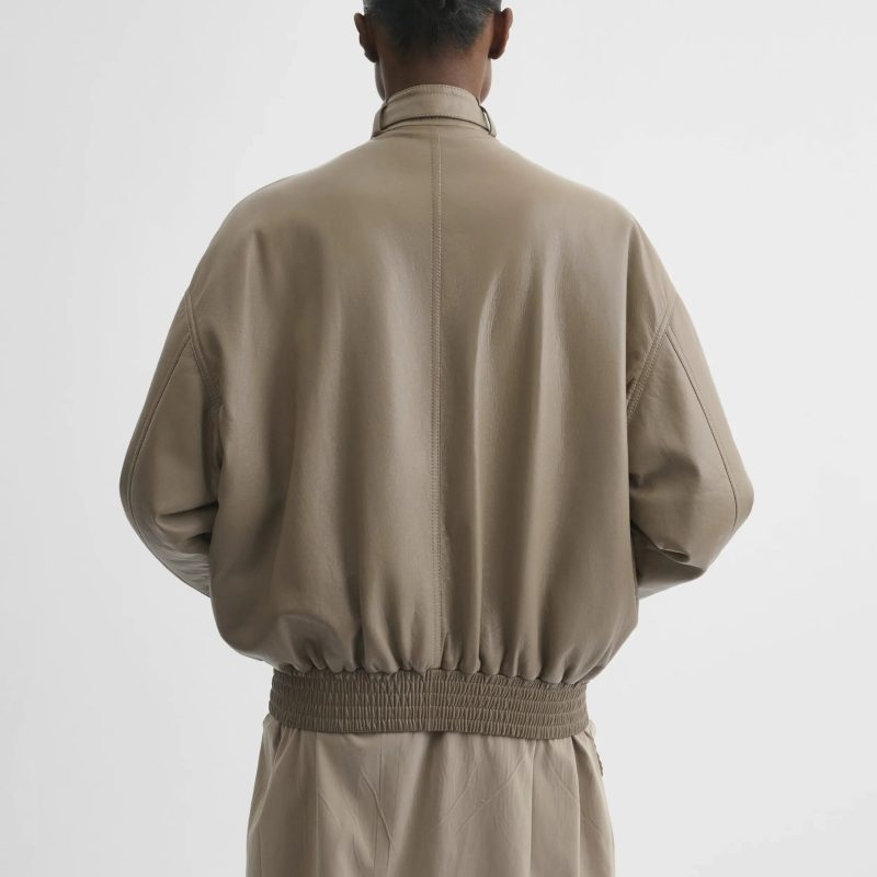 JACKET WITH ATTACHABLE SCARF | mastic leather - 图片 4