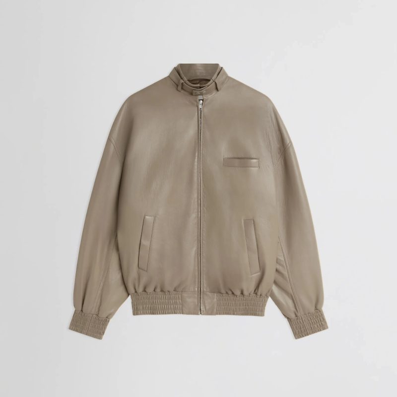 JACKET WITH ATTACHABLE SCARF | mastic leather - 图片 7