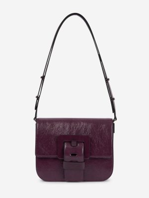 Sac "Touch Me" en cuir verni prune