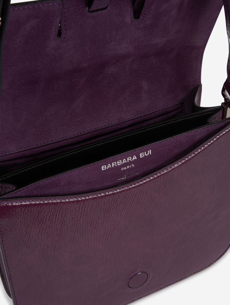 Sac "Touch Me" en cuir verni prune - 图片 3