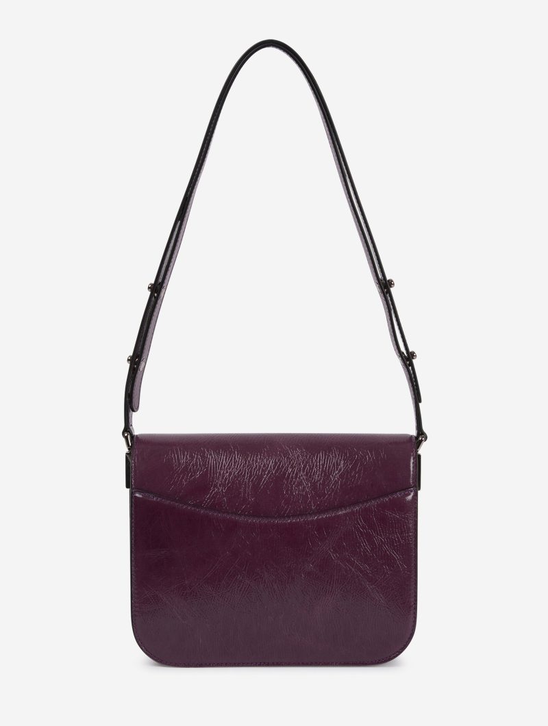 Sac "Touch Me" en cuir verni prune - 图片 4