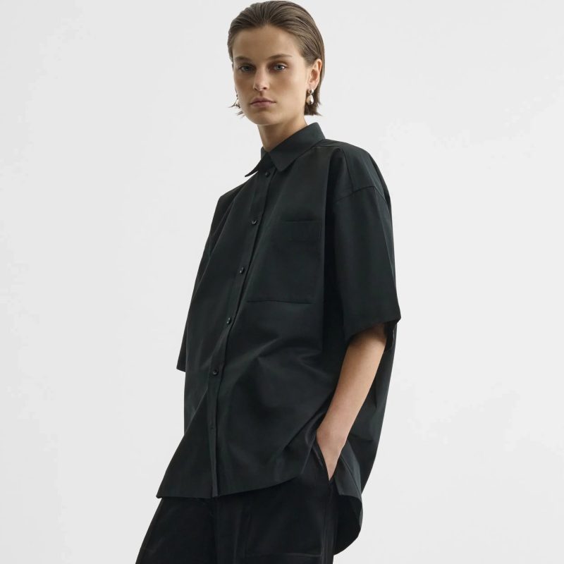 SHORT SLEEVE SHIRT | black cotton - 图片 2