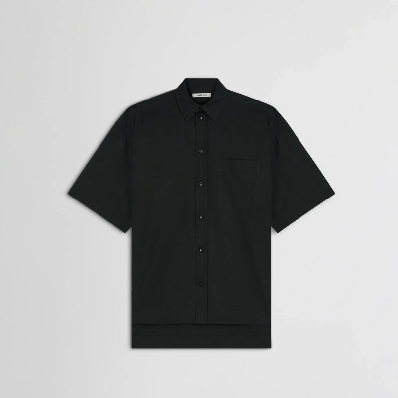 SHORT SLEEVE SHIRT | black cotton - 图片 4