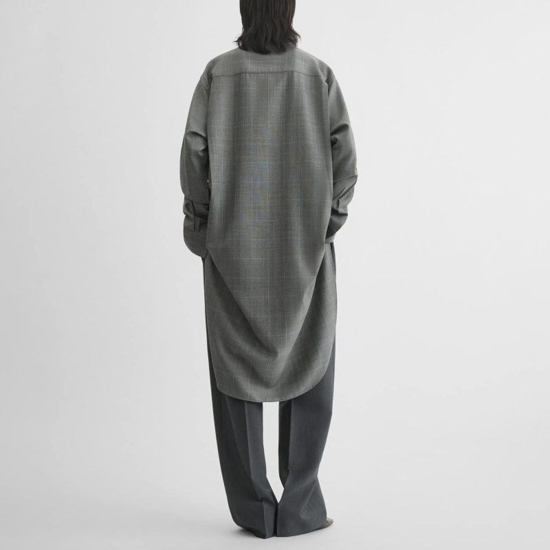 ELONGATED SHIRT | black-blue wool - 图片 3
