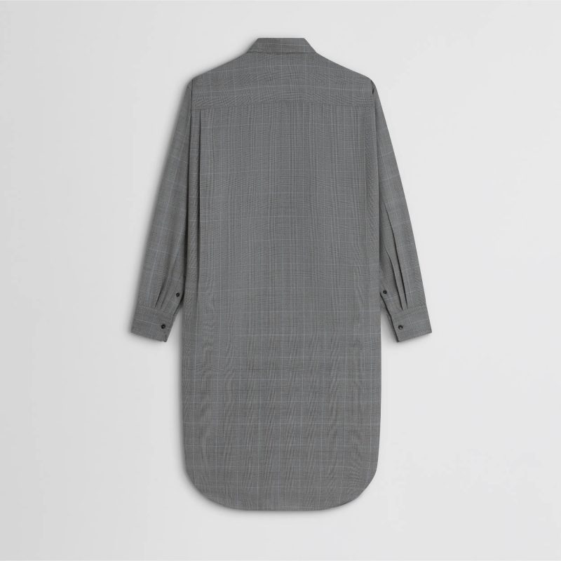ELONGATED SHIRT | black-blue wool - 图片 6