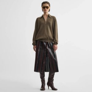 ZIP POLO | taupe-melange wool