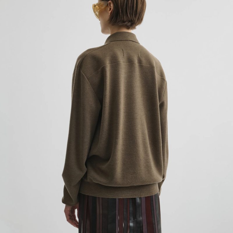 ZIP POLO | taupe-melange wool - 图片 4