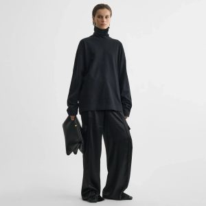 LIQUID CARGO TROUSERS | black silk