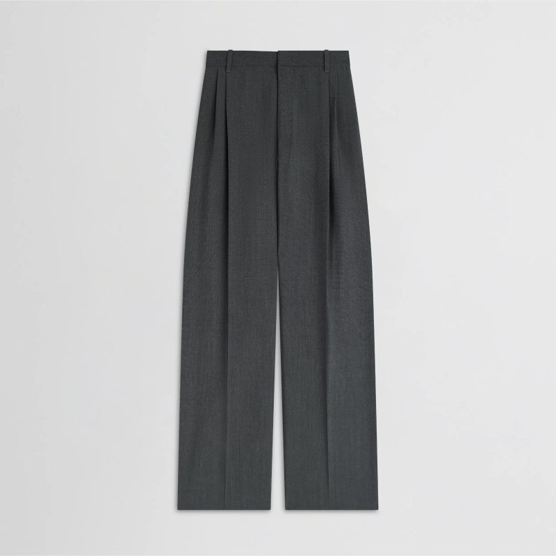 DOUBLE PLEAT TROUSERS | grey-melange wool - 图片 6