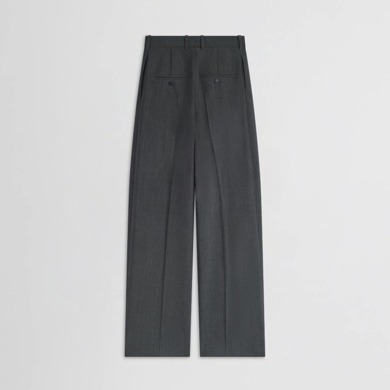 DOUBLE PLEAT TROUSERS | grey-melange wool - 图片 7