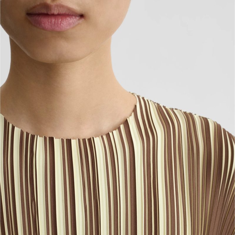RAZOR PLEAT DRESS | khaki poly jersey - 图片 4