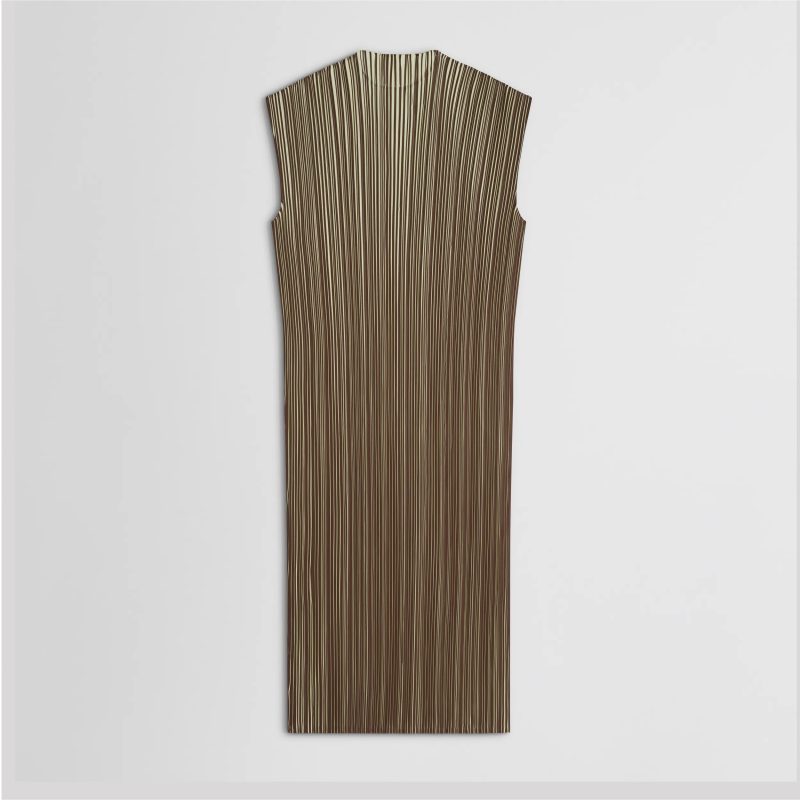 RAZOR PLEAT DRESS | khaki poly jersey - 图片 6