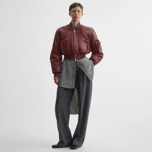 POCKET BOMBER JACKET | brick leather