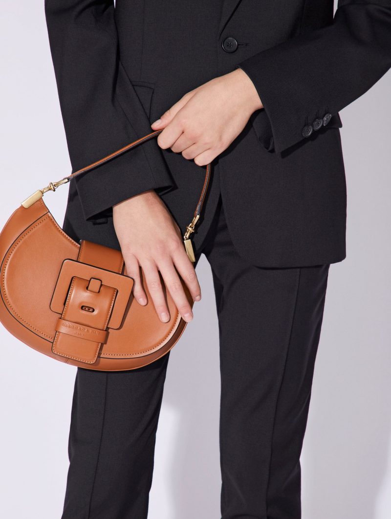 Sac "Kiss Me" en cuir caramel - 图片 2