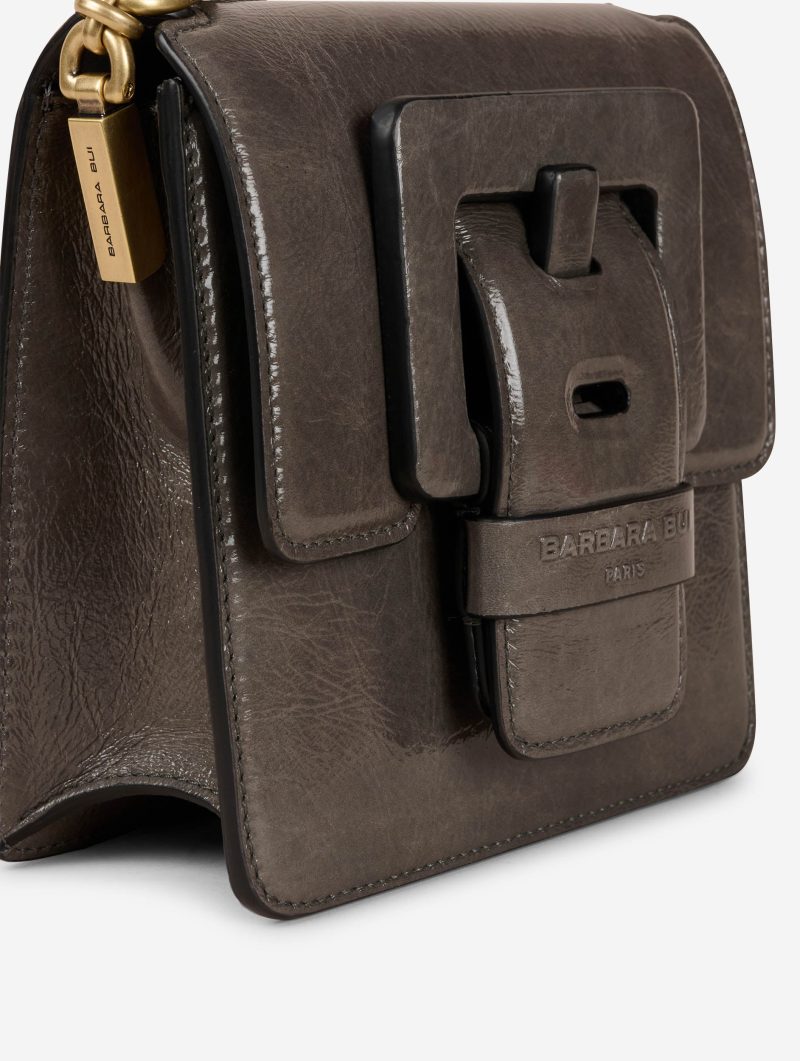 Sac "Love Me" en cuir verni gris - 图片 2