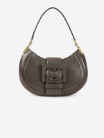 Sac "Kiss Me" en cuir verni gris