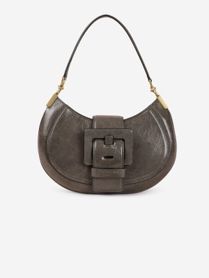 Sac "Kiss Me" en cuir verni gris