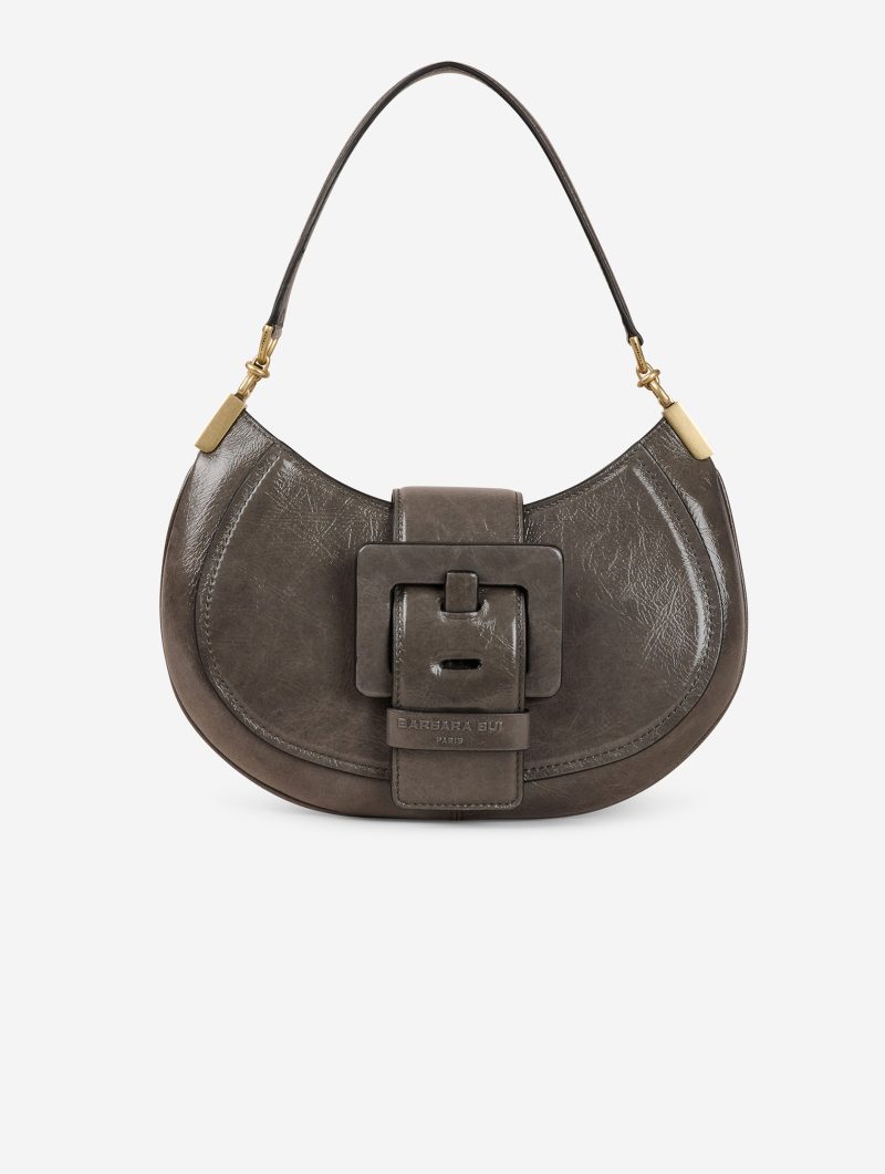 Sac "Kiss Me" en cuir verni gris