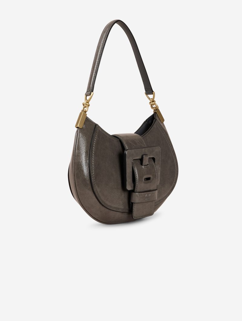 Sac "Kiss Me" en cuir verni gris - 图片 4