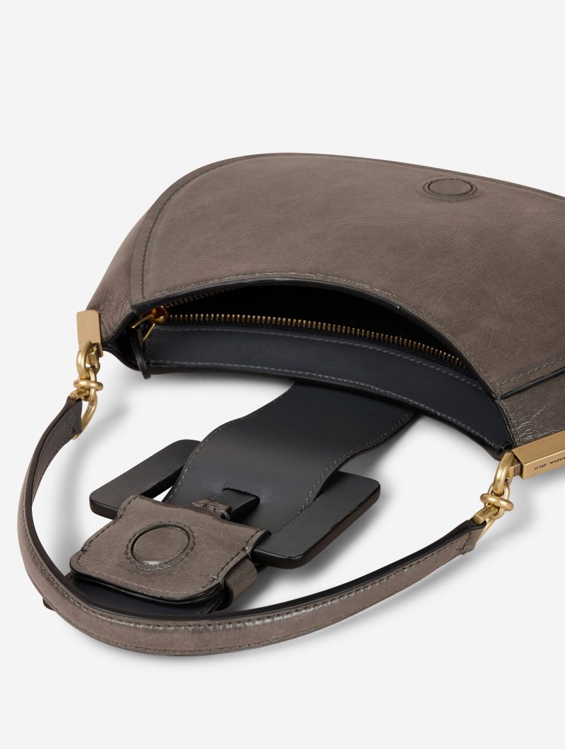 Sac "Kiss Me" en cuir verni gris - 图片 7