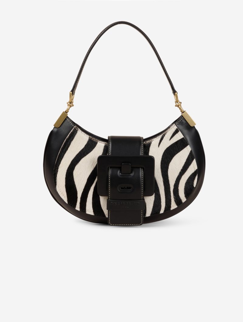 Sac "Kiss Me" en cuir façon poulain imprimé zèbre - 图片 2