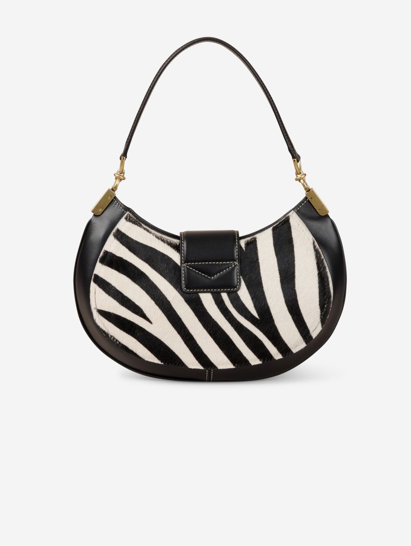 Sac "Kiss Me" en cuir façon poulain imprimé zèbre - 图片 3