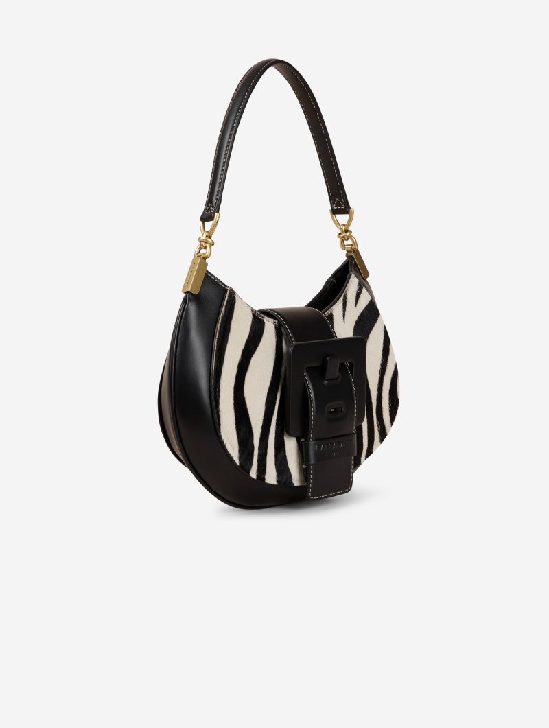 Sac "Kiss Me" en cuir façon poulain imprimé zèbre - 图片 4