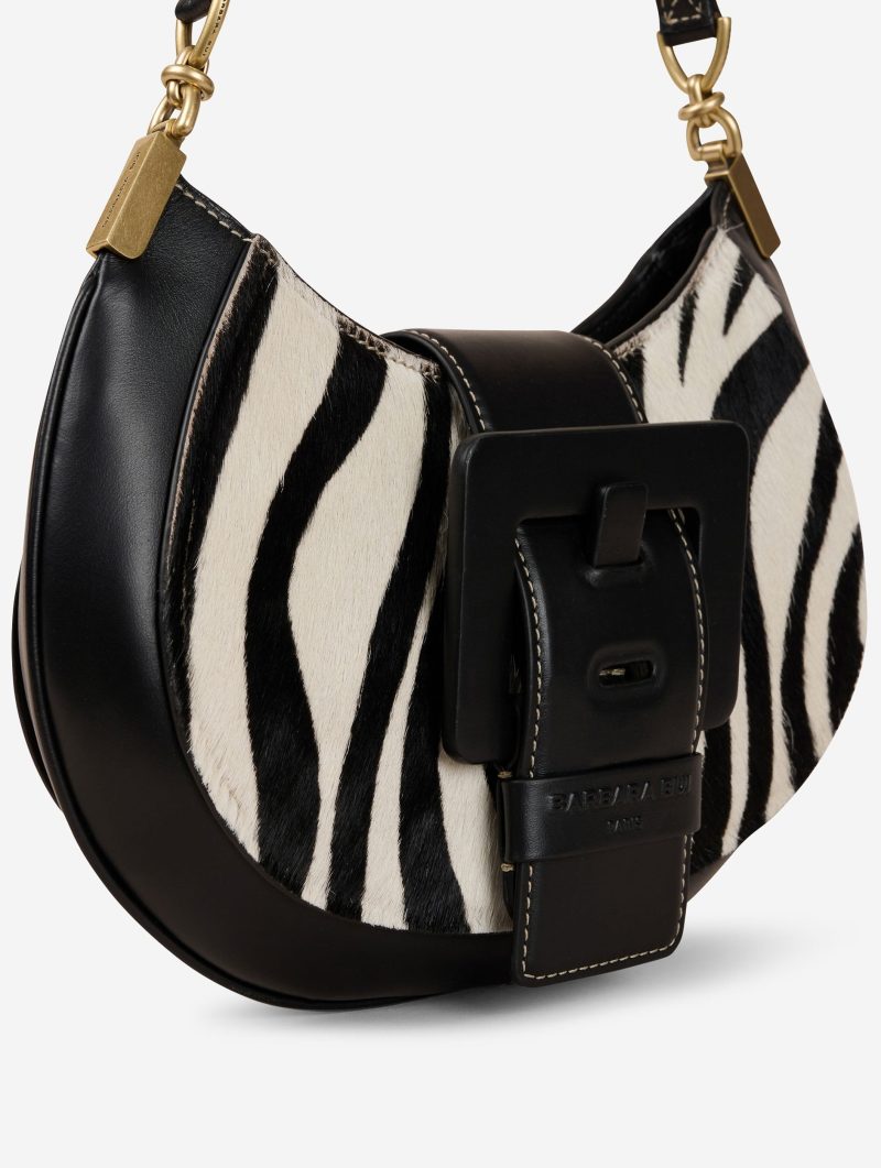 Sac "Kiss Me" en cuir façon poulain imprimé zèbre - 图片 5
