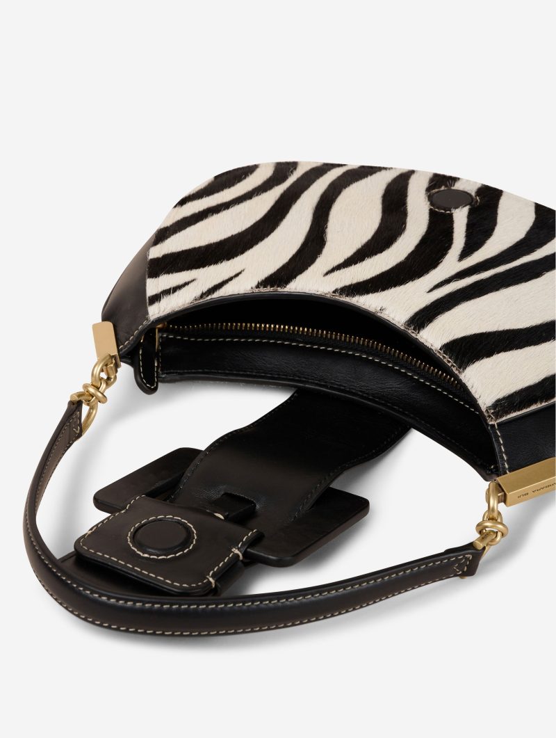 Sac "Kiss Me" en cuir façon poulain imprimé zèbre - 图片 6