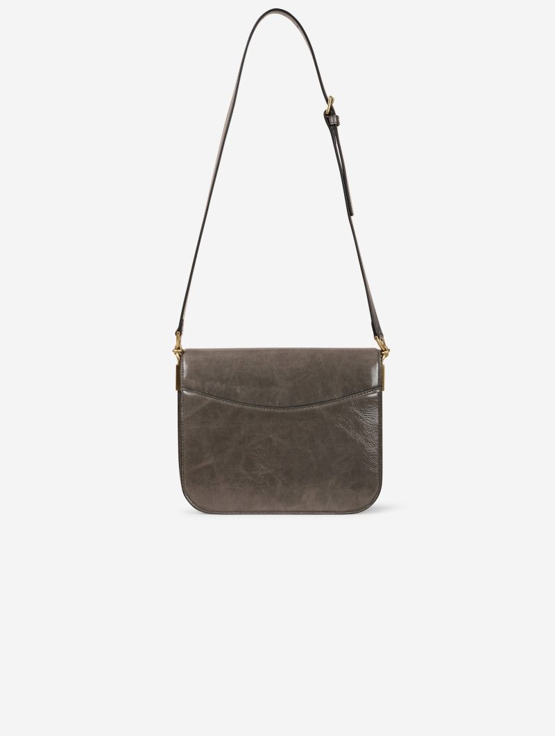 Sac "Touch Me" en cuir verni gris - 图片 4