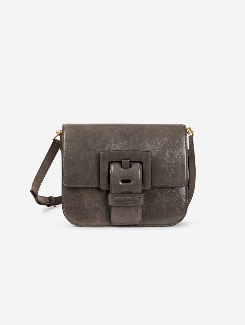 Sac "Touch Me" en cuir verni gris - 图片 5