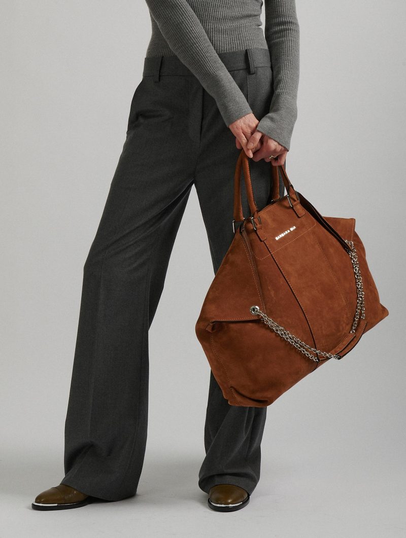 Cabas "big Chamallow" en nubuck chataigne