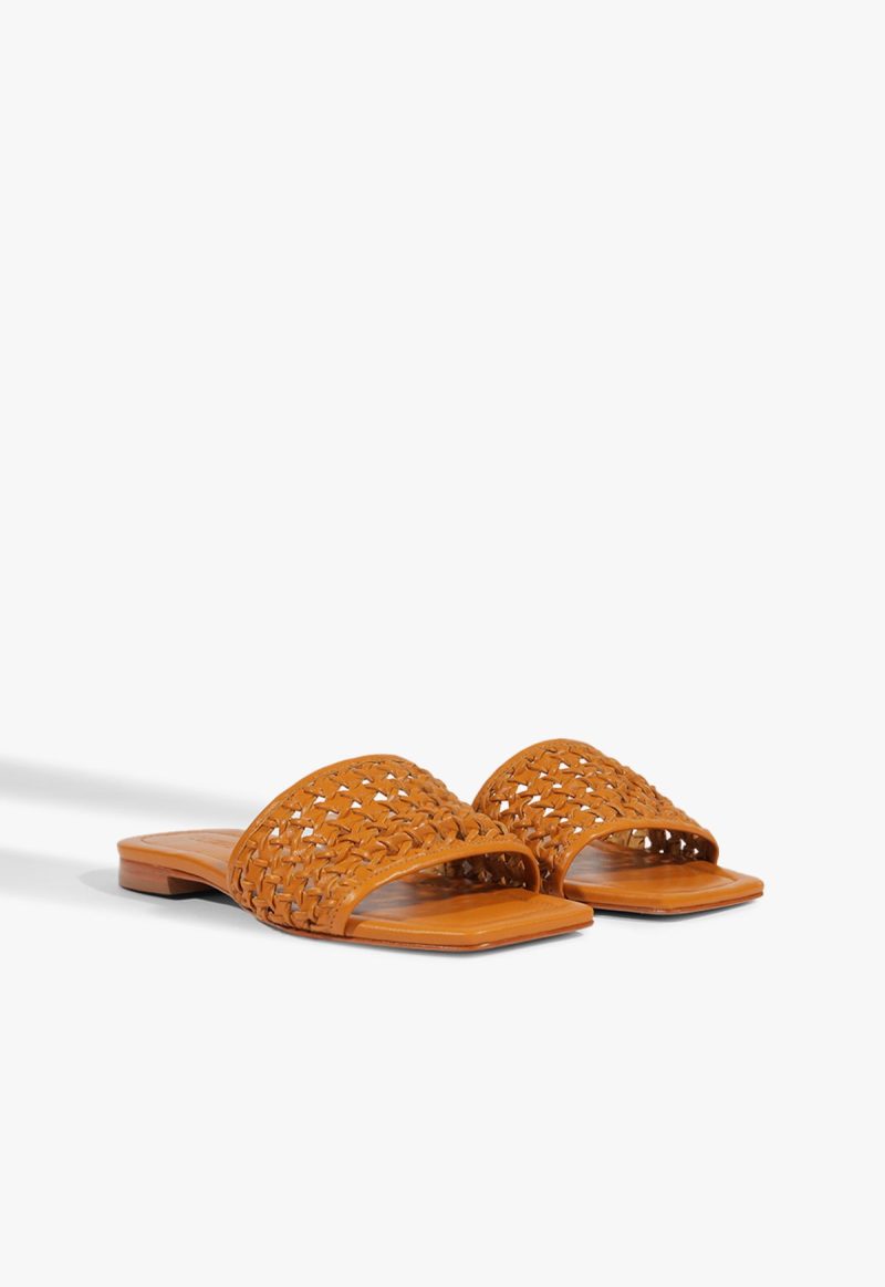 Juliet Gold Leather Flat Sandal - 图片 2