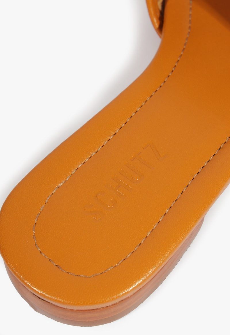 Juliet Gold Leather Flat Sandal - 图片 7